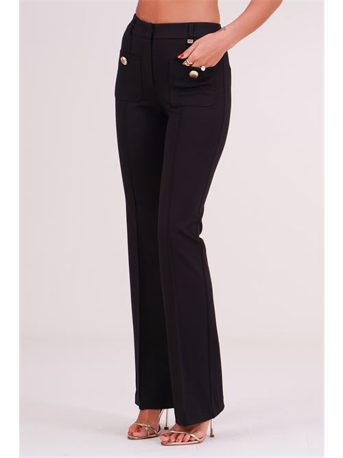 Pantalone a zampa in punto milano Luckylu Milano | PA30PMBLACK